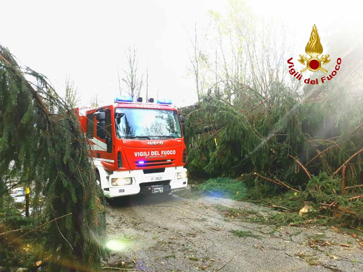 BELLUNESE IN GINOCCHIO PER IL MALTEMPO: 250 VIGILI DEL FUOCO ANCORA AL LAVORO